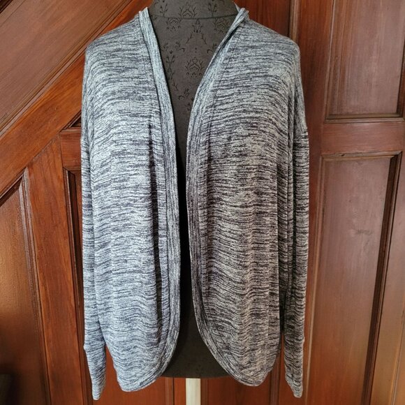 Athleta Womens Open Front Long Sleeve Cardigan Sweater Gray Black Size S - Picture 1 of 4